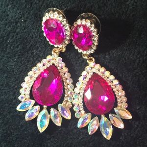 Beautiful magenta and gold earrings
